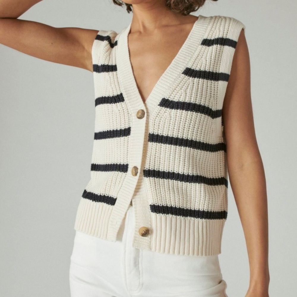 Lucky Brand Stripe Sweater Vest